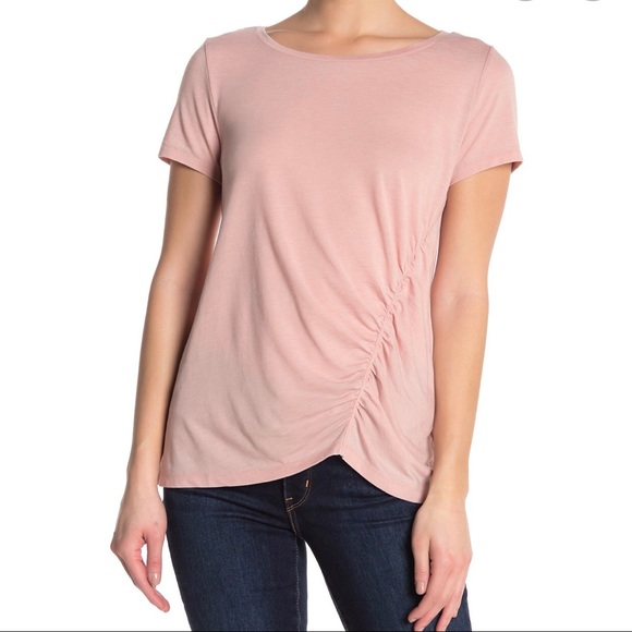 NWT SUSINA RUSHED BURNOUT T-SHIRT Pink size L - Picture 1 of 6